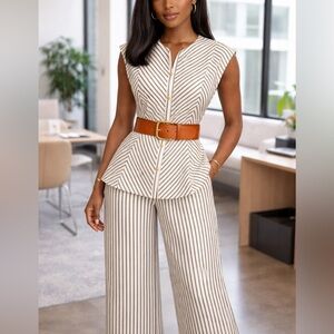 Chic Striped Pantsuit |